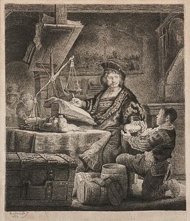 Rembrandt Harmensz van Rijn (Dutch, 1606-1669)      Jan Uytenbogaert, The Goldweigher