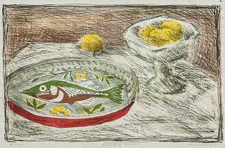 Max Kahn (American, c. 1903-2005)      Fish and Lemons