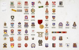 US WWII Distinctive Insignia Board, Lot of Fifty-Eight 