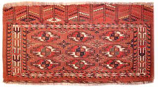 Antique Turkman Yomud Chuval , 2 ft 4 in x 4 ft 3 in ( 0.71 m x 1.30 m )