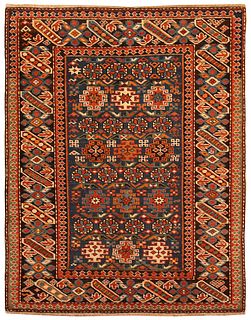 Antique Caucasian Chi-Chi rug , 2 ft 9 in x 3 ft 5 in ( 0.83 m x 1.04 m )
