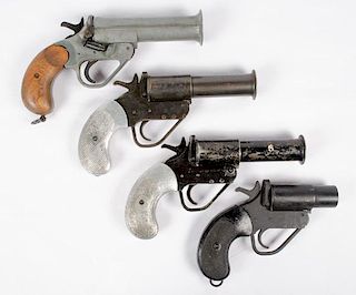 World War II British Flare Guns, Lot of Four 