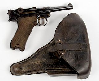 **WWII German DWM P08 Luger Semi-Automatic Pistol 