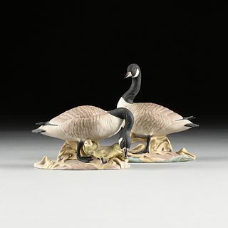 A PAIR OF BOEHM SCULPTURES, "Canada Geese," AMERICAN, 20TH CENTURY,