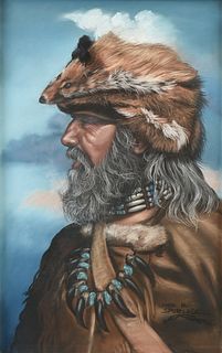 JAMES R. SPURLOCK (American/Texas 20th/21st Century) A DRAWING, "Mountain Man,"