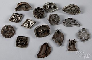 Group of tin cookie cutters, 19th c.