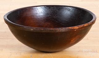 Massive turned wood bowl, 19th c.