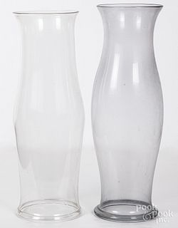 Two glass hurricane shades