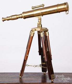 Brass telescope and tripod