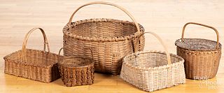 Five assorted baskets