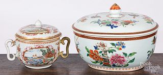 Two Chinese export porcelain covered dishes