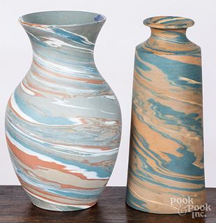Two Niloak pottery vases