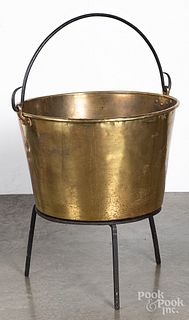 Large brass kettle, 19th c.