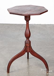 Red stained candlestand, early 19th c.