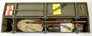 US Springfield Armory Caliber .30 Cased M-1 Garand Rifle and Accessories 