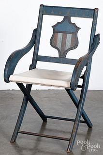 Patriotic painted folding chair 19th c.