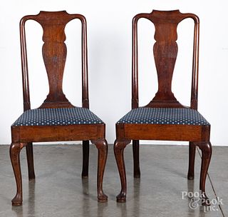 Pair of George II mahogany dining chairs, ca. 176