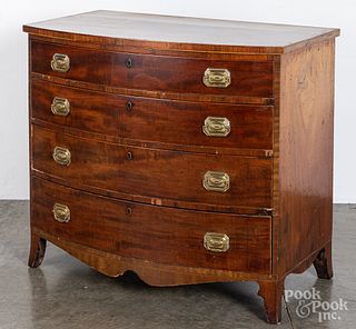 Federal mahogany bowfront chest of drawers