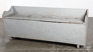 Pennsylvania painted pine lift lid bench, 19th c.