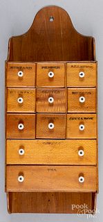 Wall hanging spice box, early 20th c.