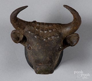 Terra cotta bull's head plaque, 19th c.