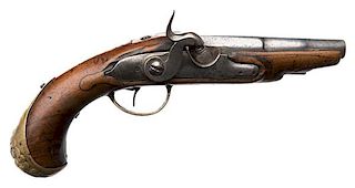 European Flintlock Conversion Pistol Circa 18th Century 