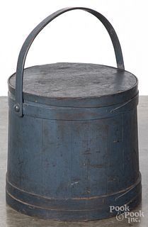 Large painted pine firkin, 19th c.