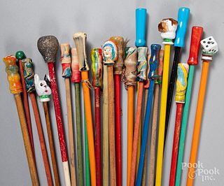 Collection of twenty-four carnival canes