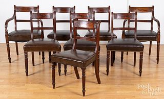 Set of eight Regency mahogany dining chairs