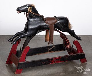 Carved and painted hobby horse, late 19th c.