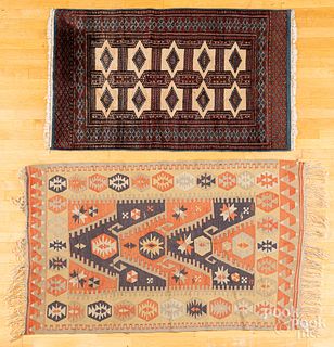 Turkoman style carpet, together with a Kilim