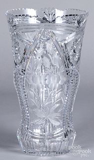 Large cut glass vase, early to mid 20th c.