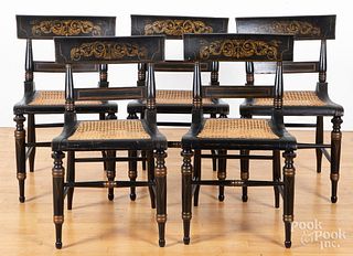 Set of five painted Sheraton fancy chairs