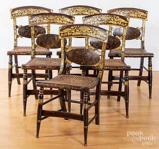 Set of six painted Sheraton fancy chairs