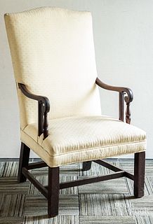 Two Chippendale style mahogany armchairs.