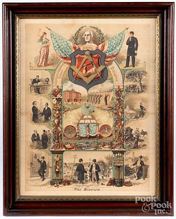 Patriotic lithograph, titled Our Mission, etc.