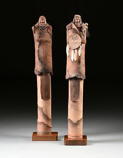 LAN SPURGERS (American 20th Century) A PAIR OF SCULPTURES, "Warrior," AND "Wisdom," 1963,