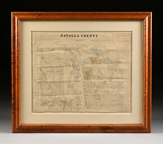 AN ANTIQUE CADASTRAL MAP, "Zavala County, " ST. LOUIS, CIRCA 1880,