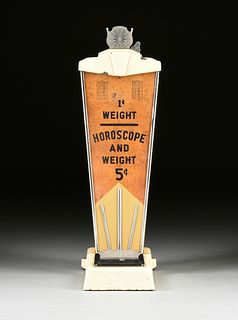 AN AMERICAN SCALE MANUFACTURING CO. FORTUNE MODEL 300 "1¢ Weight-Horoscope & Weight 5¢," COIN OPERATED SCALE, WASHINGTON D.C., CIRCA 1937,