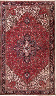 Vintage oversize Persian Heriz carpet , 10 ft 8 in x 18 ft 3 in ( 3.25 m x 5.56 m )
