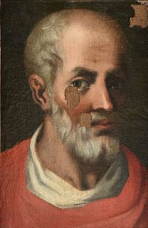 FRENCH SCHOOL, AN ICON PAINTING, "Head of Saint Paul," LATE 18TH/EARLY 19TH CENTURY,