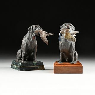 BRUCE KILLEN (American 1937-2012) TWO BRONZE SCULPTURES, "Bird Dogs,"