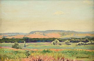 HARRIET PHILIPS GRANDSTAFF (American/Texas 1894-1975) A PAINTING, "Landscape,"
