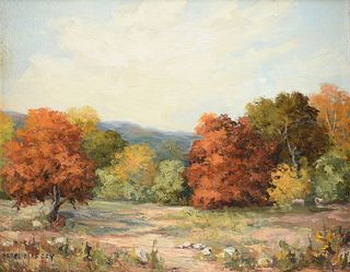 HAZEL MASSEY (American/Texas 1907-1990) A PAINTING, "Lost Maples,"