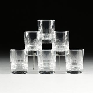 A SET OF SIX BACCARAT "NANCY" LARGE OLD FASHION TUMBLERS, FRENCH, MODERN,