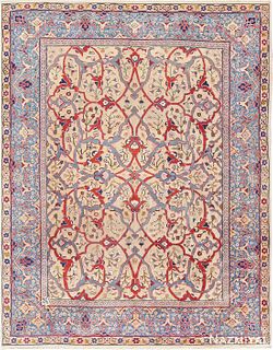 Antique Persian Tabriz carpet , 7 ft 10 in x 10 ft 2 in (2.39 m x 3.1 m)