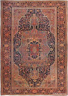 Antique Persian Sarouk Farhan , 9 ft 6 in x 13 ft 6 in ( 2.9 m x 4.11 m)