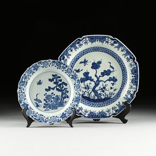 A GROUP OF TWO JAPANESE BLUE AND WHITE PORCELAIN WARES, CHARGER AND PLATE, ATTRIBUTED TO THE MEIJI ERA (1868-1912),