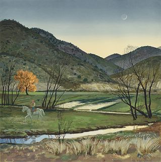 PETER HURD (American 1904-1984) A PRINT, "Day's End,"