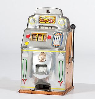 1946 Chief Standard 25 cent Slot Machine in Chrome 